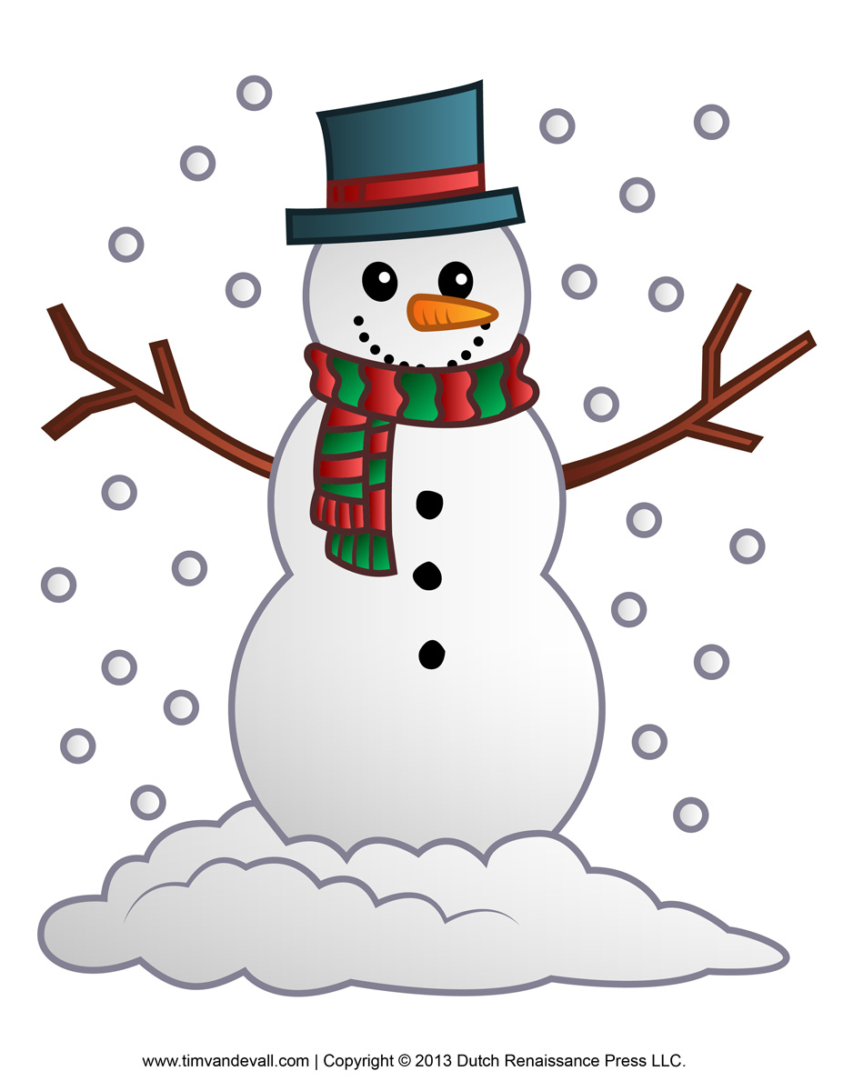 Free snowman clipart, template & printable coloring pages for kids