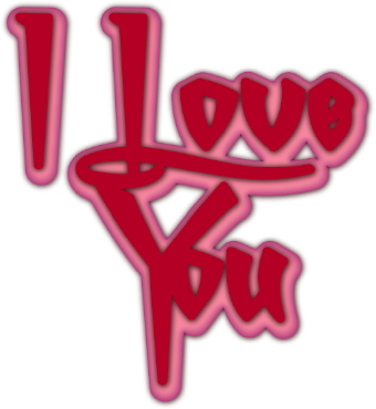 Clip Art Of The Words I Love You In Pink And Red Font Comment Picture