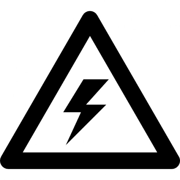 Warning voltage sign of a bolt inside a triangle Icons | Free Download
