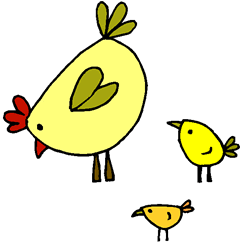 Chick with mother animated clipart
