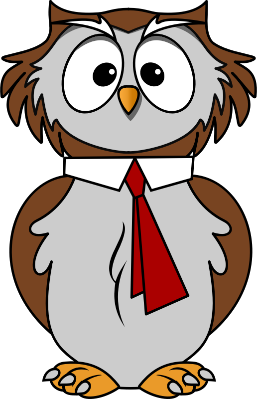 Wise owl animated clipart