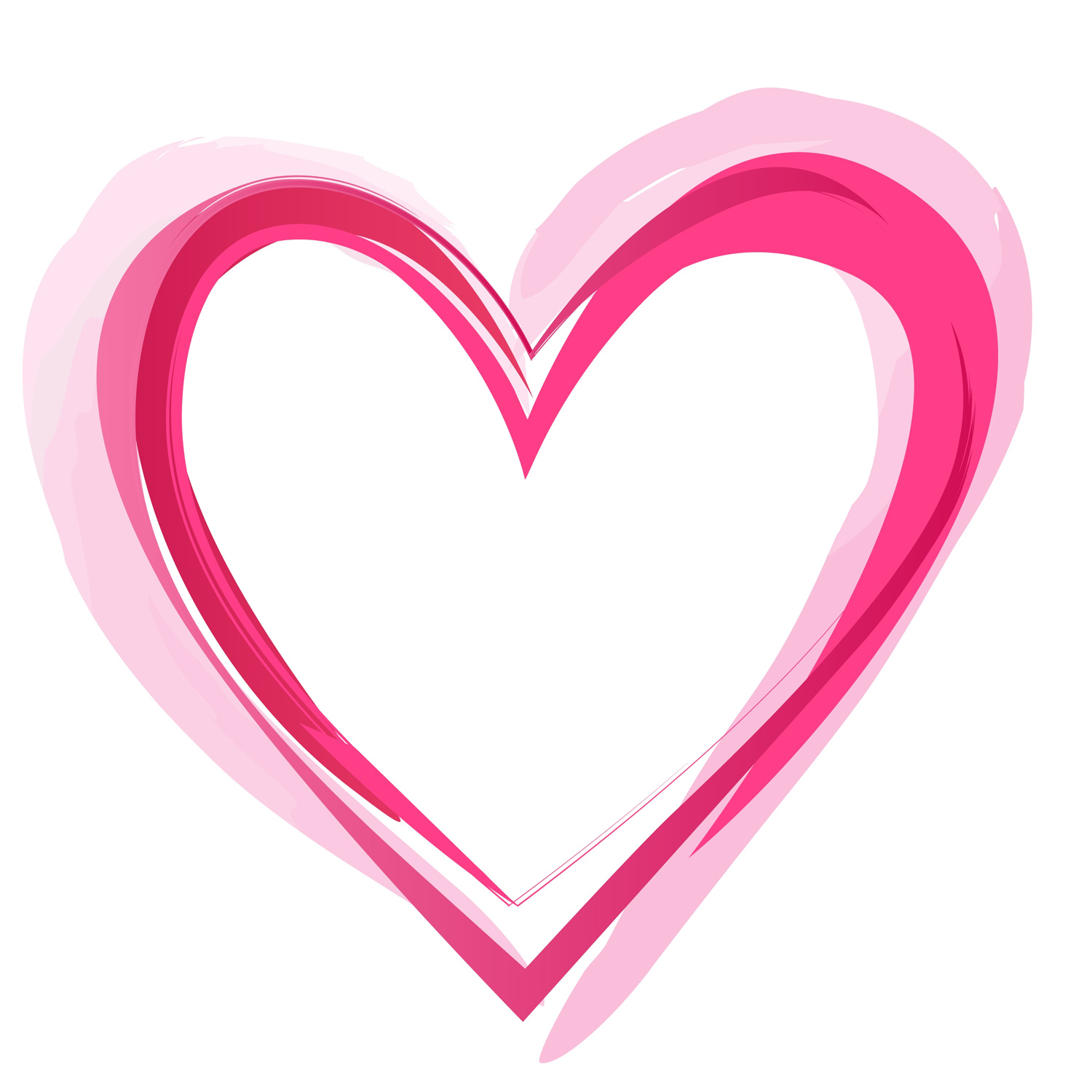 Pink heart outline clipart