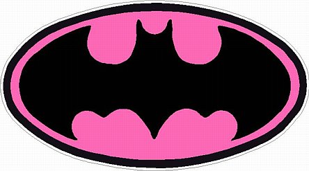 Batman Oval Hot Pink Wall Sticker - Custom Wall Graphics