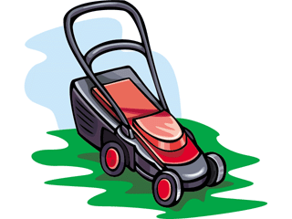 Lawn Mowing Black And White Clipart