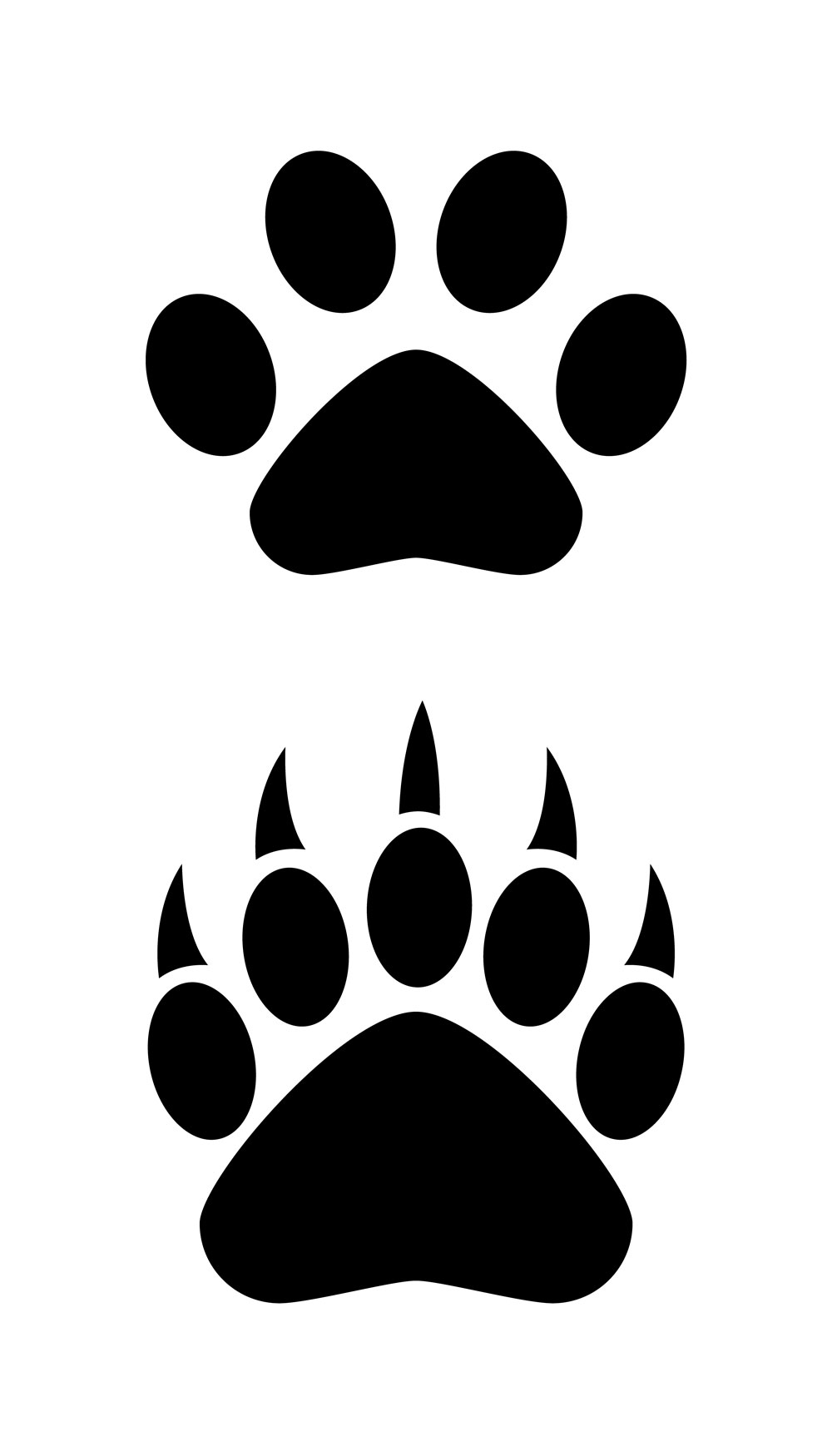 Bear paw clipart black and white