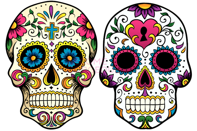 Colorful sugar skull clipart