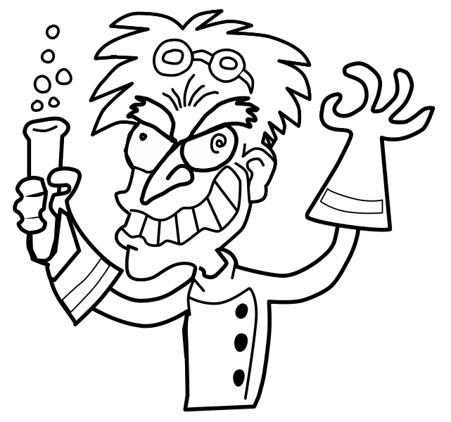 Black And White Mad Science Clipart