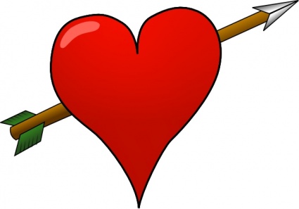 Love symbol with arrow clipart