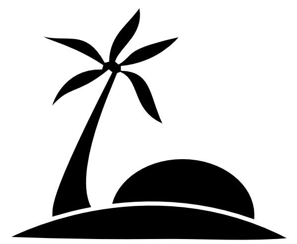 Palm Tree Black And White Clipart