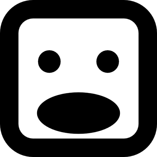 Shock face of square shape with opened oval mouth Icons | Free ...