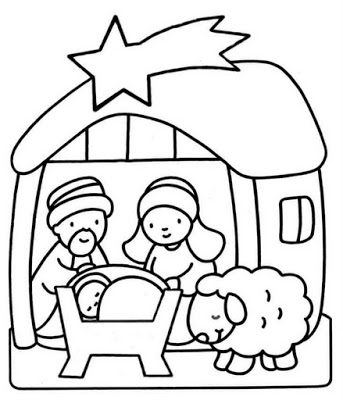 Printable Nativity Stable Coloring Page - Colorings.net