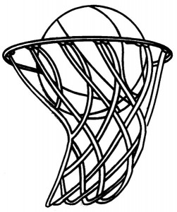 Clipart basketball black and white