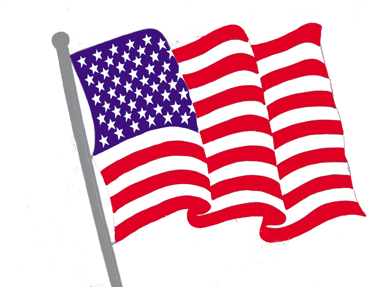 Flying american flag clipart