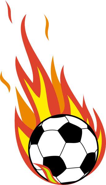 Flaming soccer ball clipart