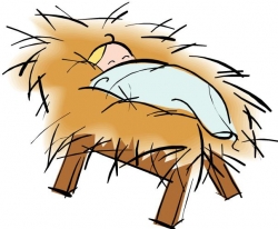 Baby jesus in the manger clipart