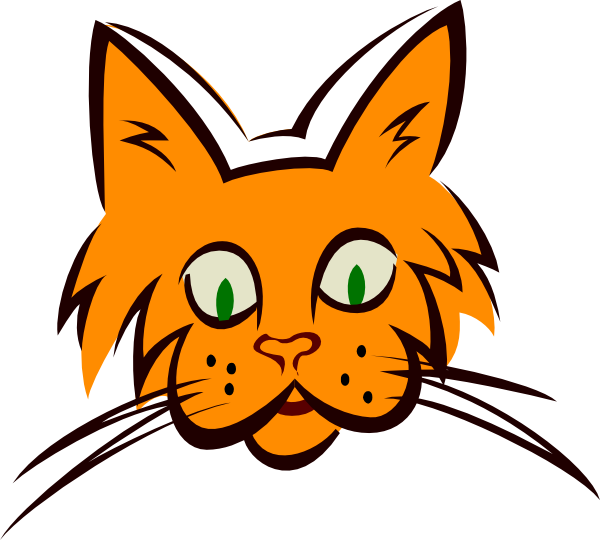 Orange Cat Face Clip Art - vector clip art online ...
