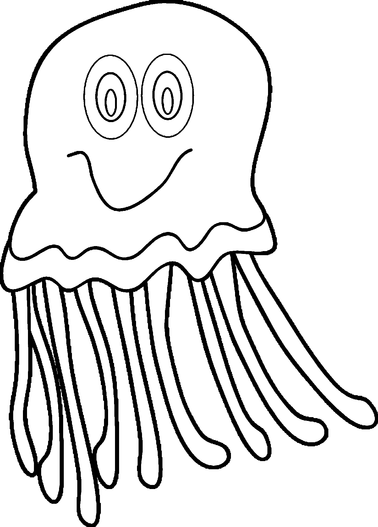 jellyfish clipart black and white - photo #18