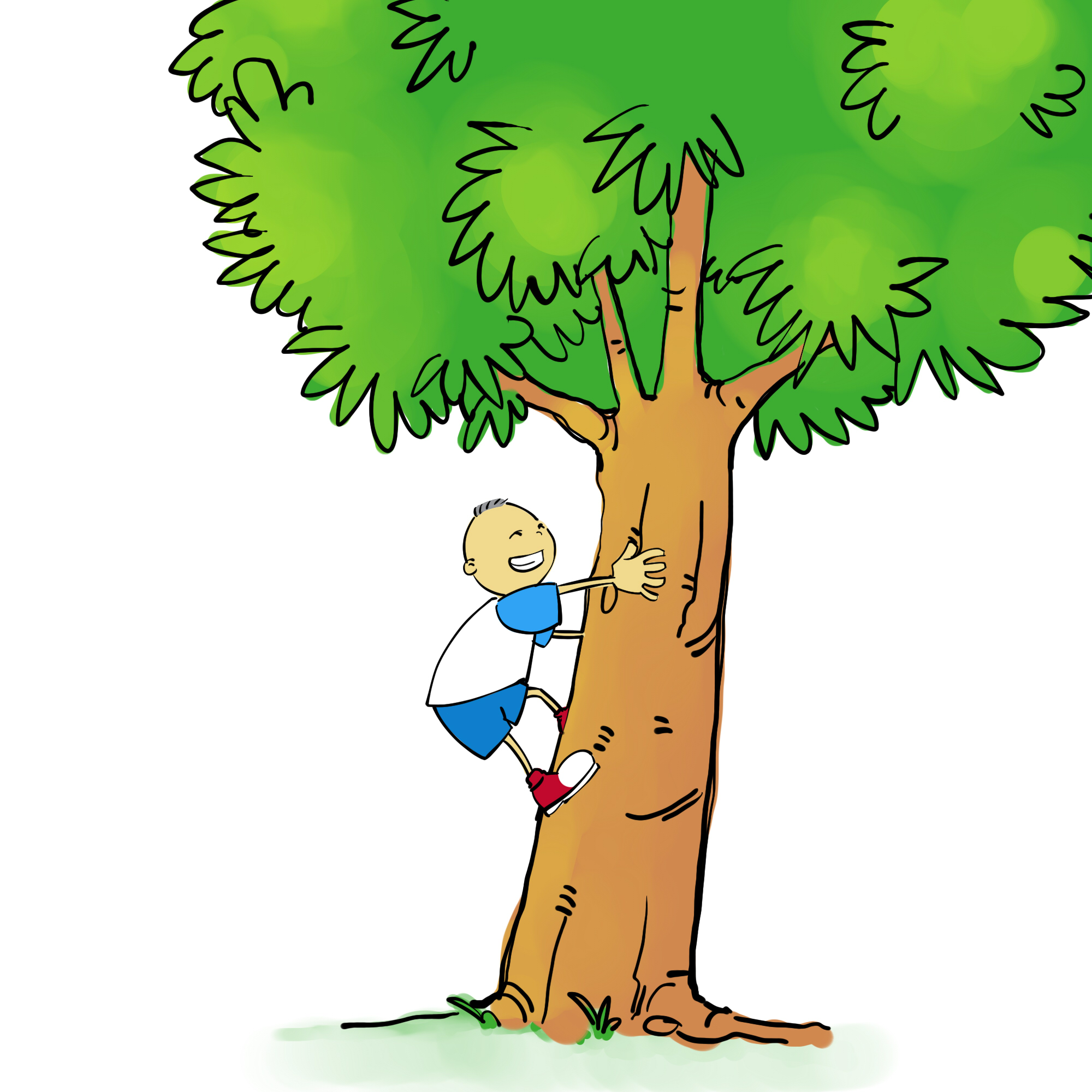 Monkey climbing tree clipart