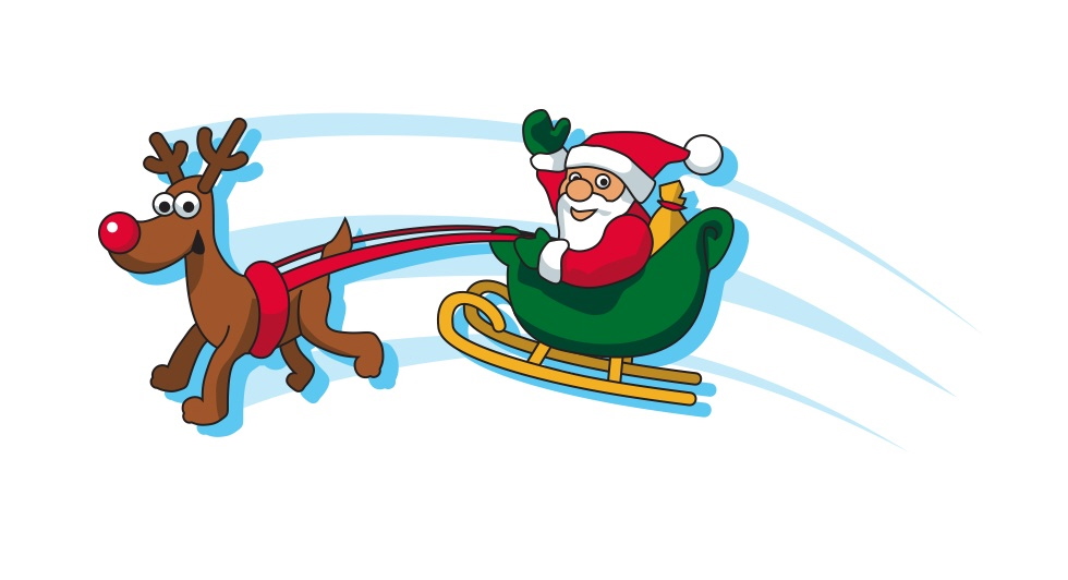 Santa With Reindeer - ClipArt Best
