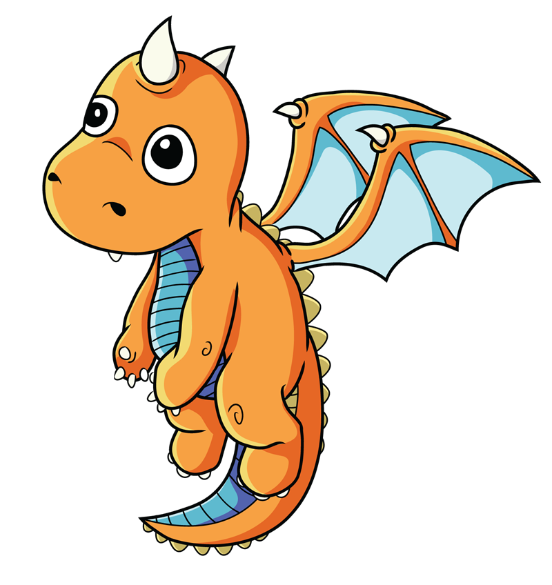 Cute baby dragon clipart