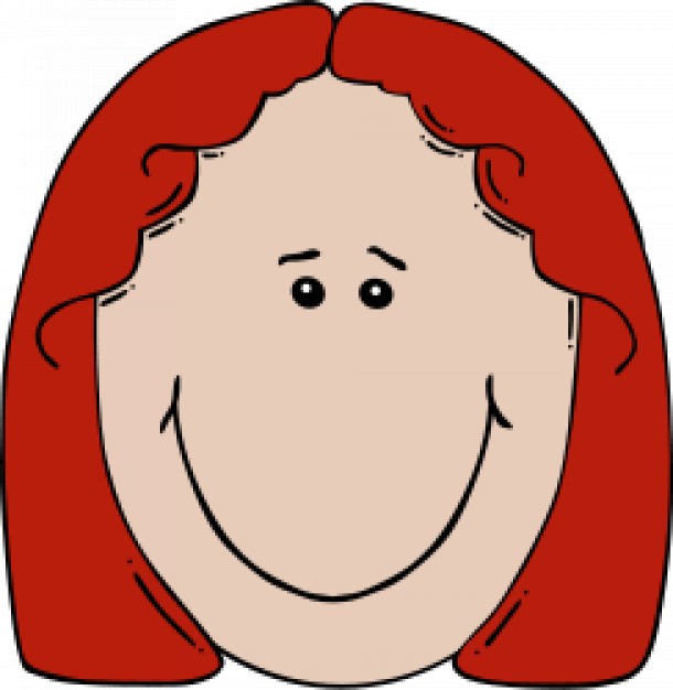 Girl head smiley with red hair Vector | Free Download