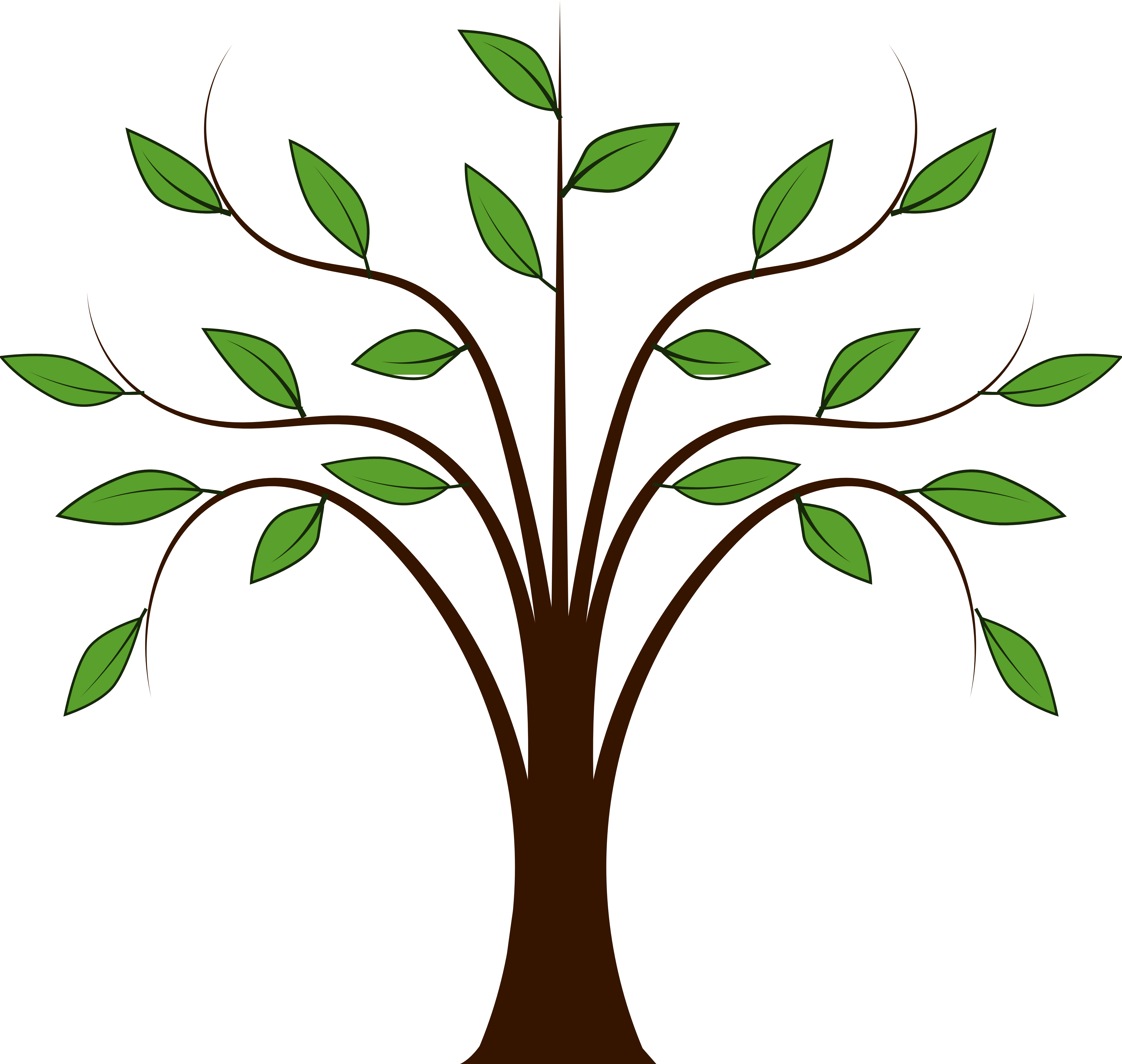 Tree with roots branches clipart
