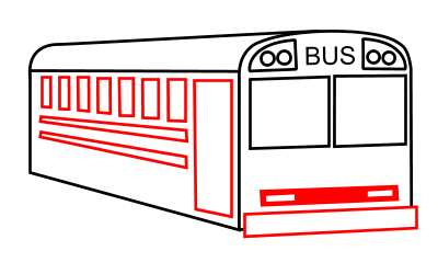 Drawing a cartoon bus