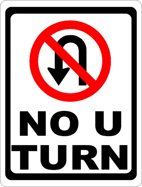 Clipart no u turn sign