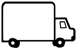 Box truck clipart black and white