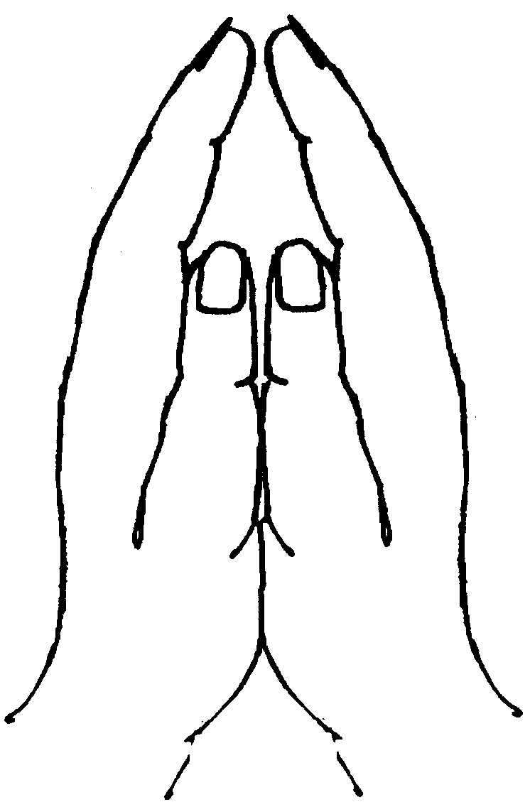 Outline of praying hands clipart - Clipartix