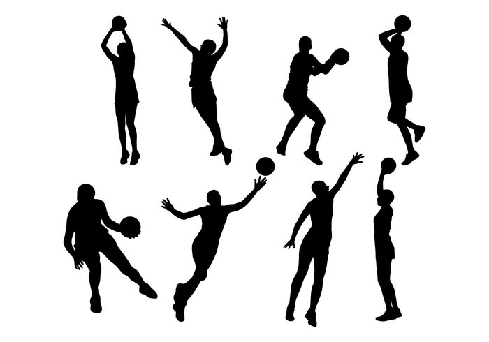 Free Netball Player Silhouettes Vector - Download Free Vector Art ...