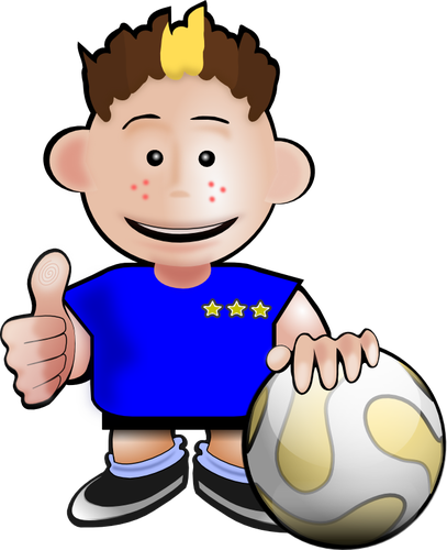 Cartoon soccer player vector drawing | Public domain vectors