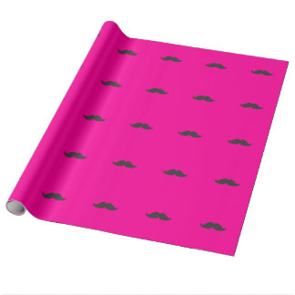 Pink Mustache Wrapping Paper | Zazzle