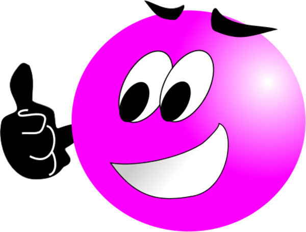 Happy face with thumbs up clipart