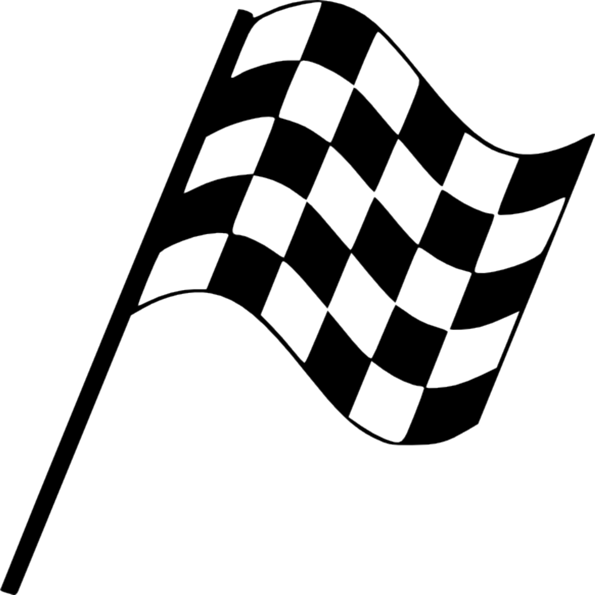Flowing checkered flag clipart