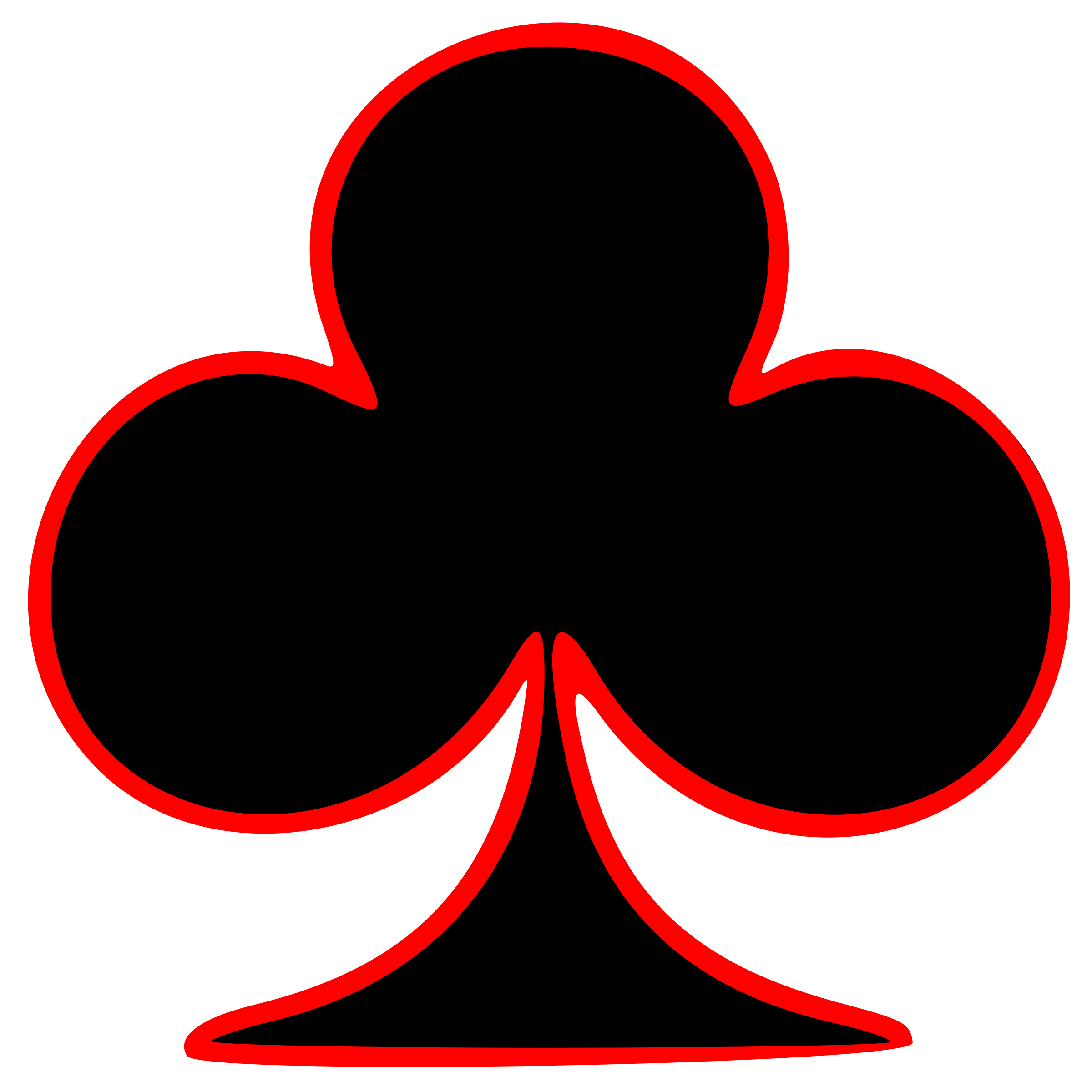 Clipart - Outlined Club Playing Card Symbol