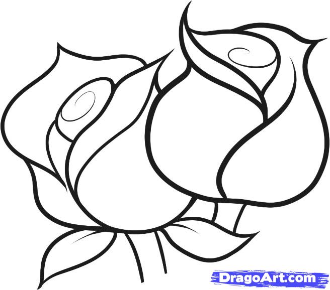 Easy Rose Drawing | Heart Drawings ...