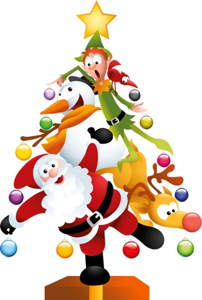 Santa reindeer snowman clipart - ClipartFox