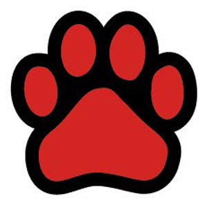 Red Panther Paw Clipart