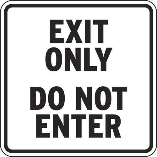 Exit Only Do Not Enter Reflective Sign, Property Directional ...