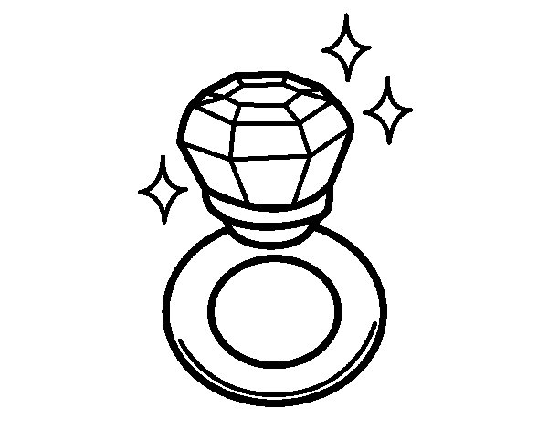 Diamond Ring Coloring Pages Clipart Best