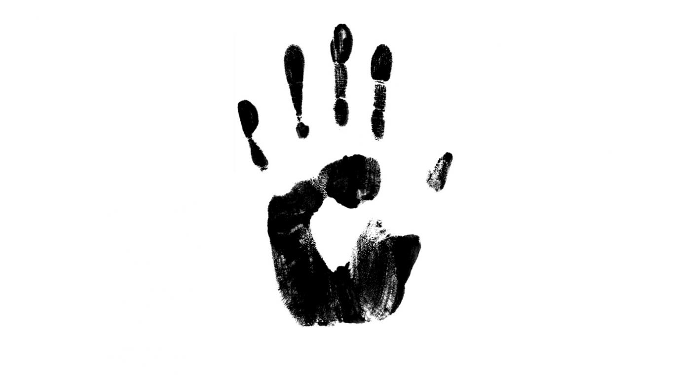 Handprint Black And White Clipart