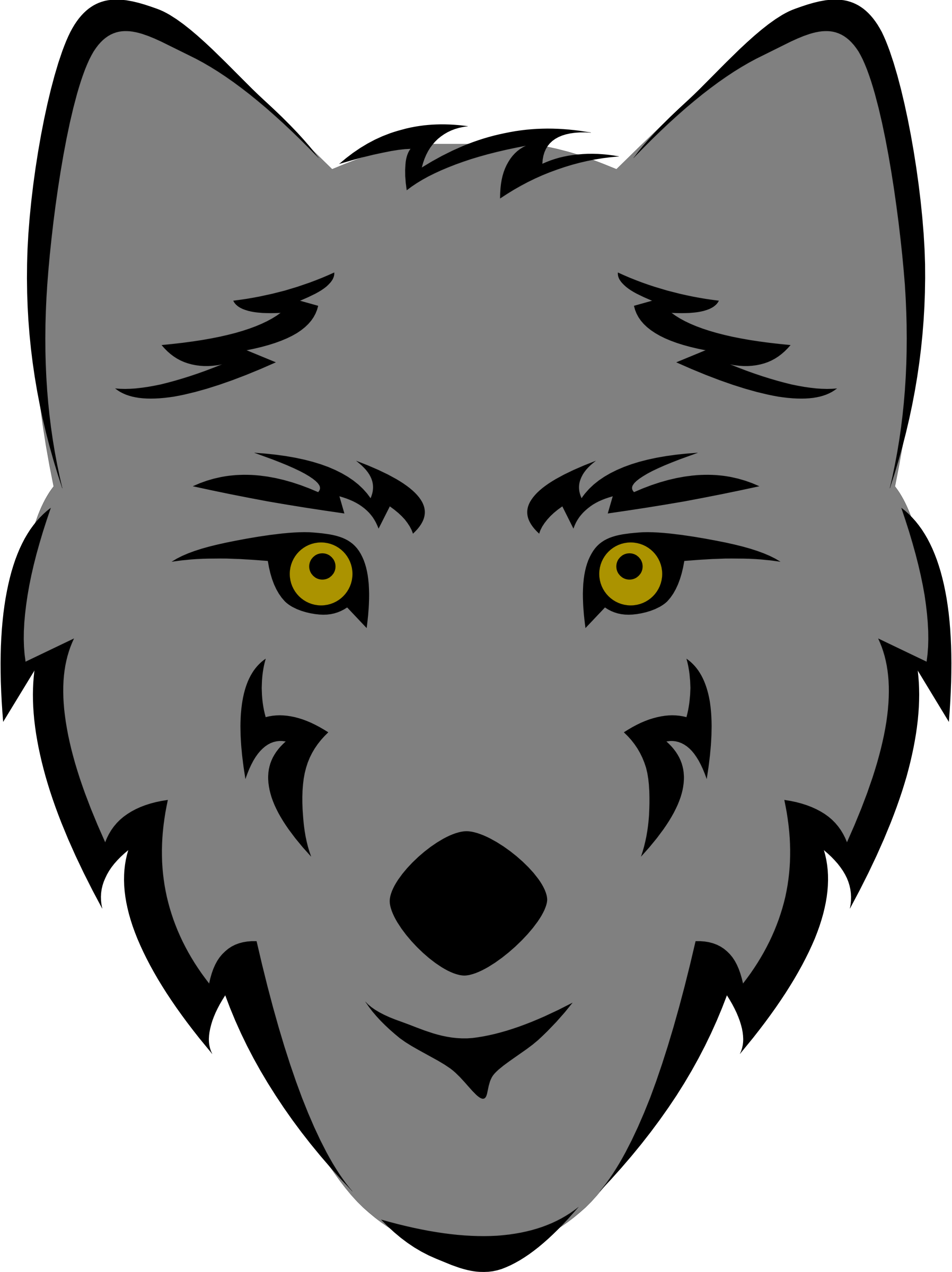 Clipart - Wolf Head (Stylized)