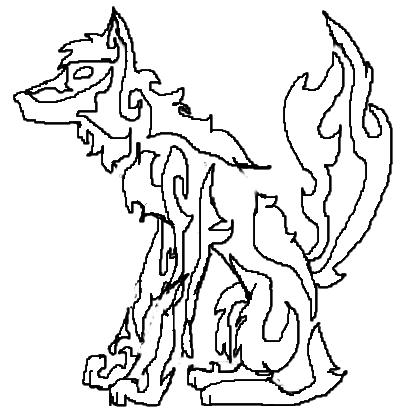 tribal wolf outline