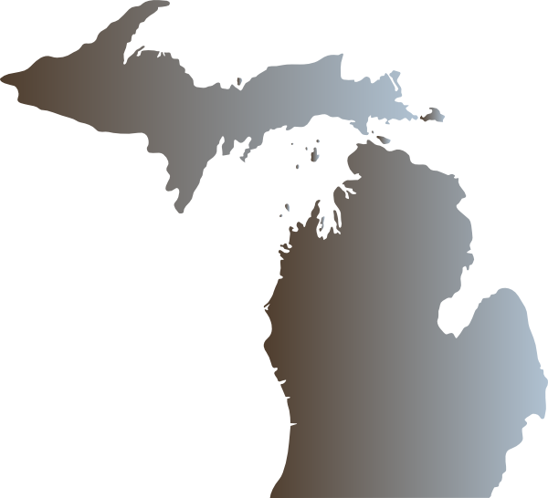 Michigan Outline With Great Lakes clip art vector clip art