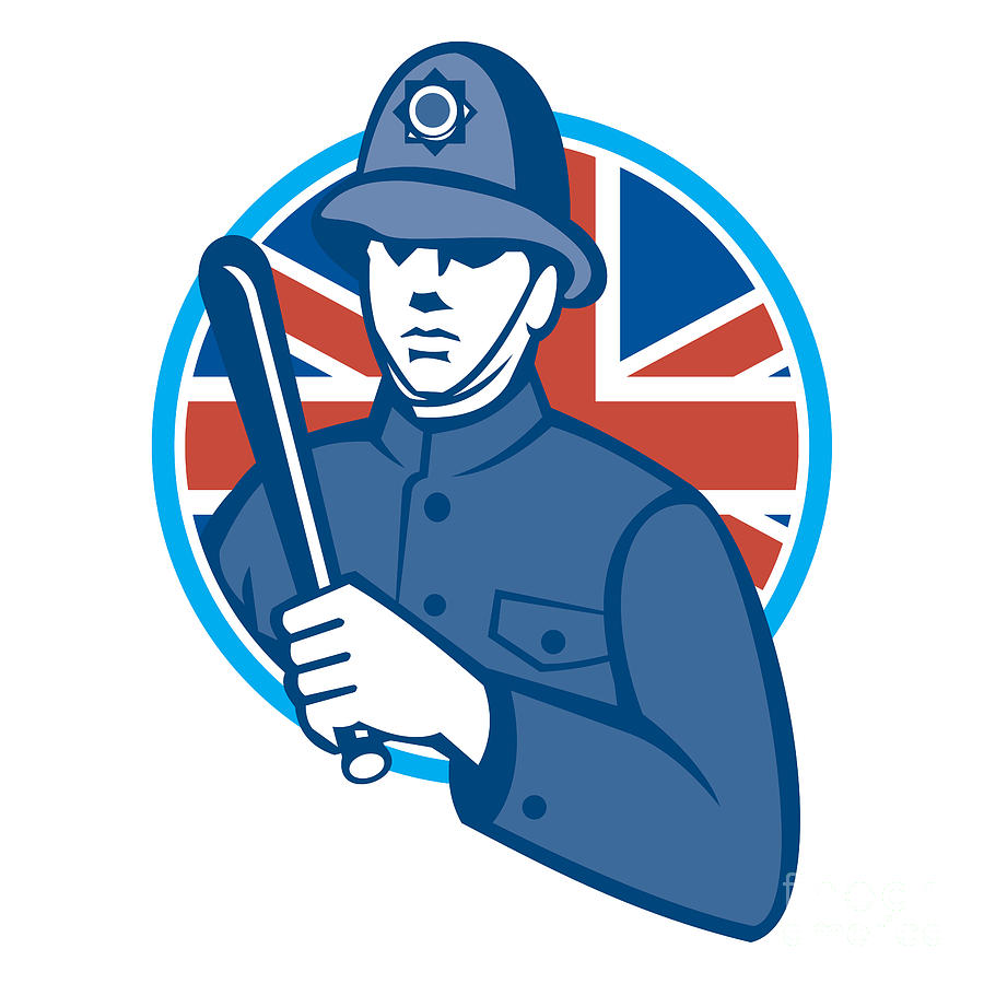 British Bobby Policeman Truncheon Flag Digital Art by Aloysius ...
