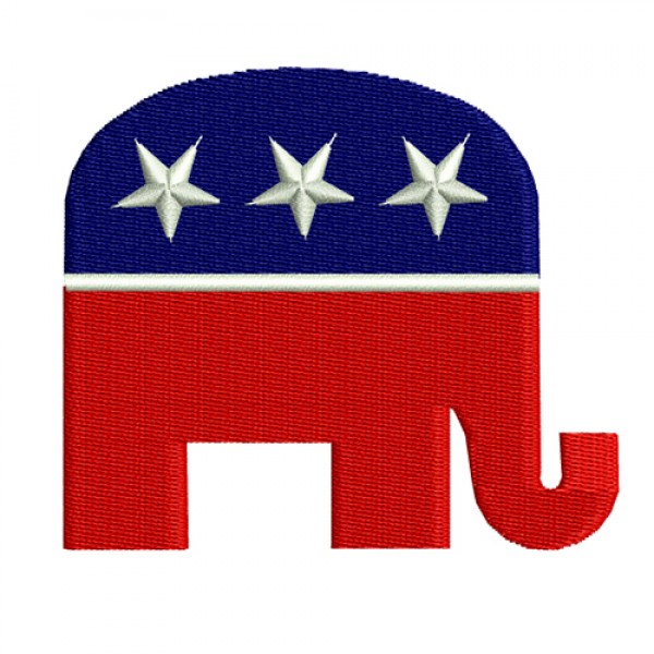 Republican Elephant Symbol Political Embroidery Design