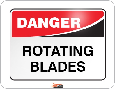 Danger Rotating Blades Safety Signs 10 year