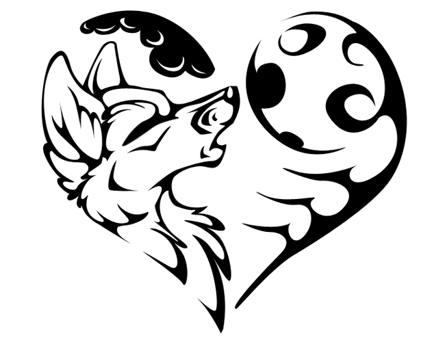 Tribal Wolf Amp Moon Heart Tattoo Tabatha - Free Download Tattoo ...