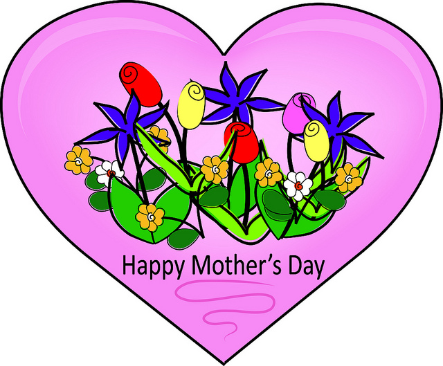 Clip Art Illustration of a Happy Mother's Day Heart with Flowers ...